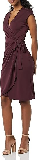 Women's Classic Cap Sleeve Wrap Dress (Available in Plus Size)