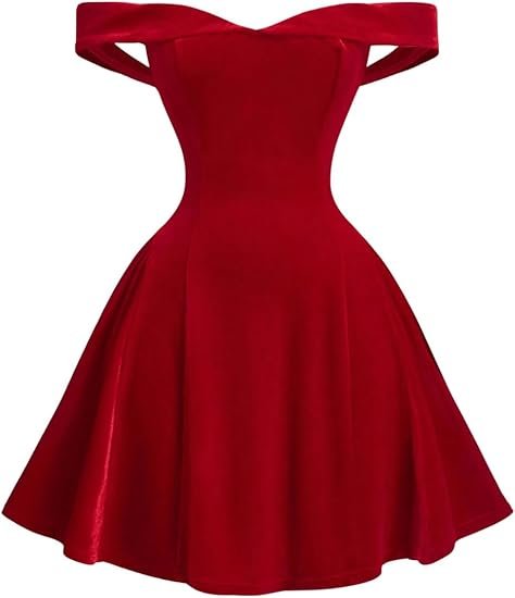 Women's Mini Dress Off The Shoulder Sleeveless A Line Flared Cocktail Wedding Party Dresses