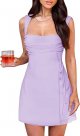 Women's Sexy Ruched Mesh Midi Short Dresses for Women Square Neck Fitted Elegant Club Party Cocktail Dress